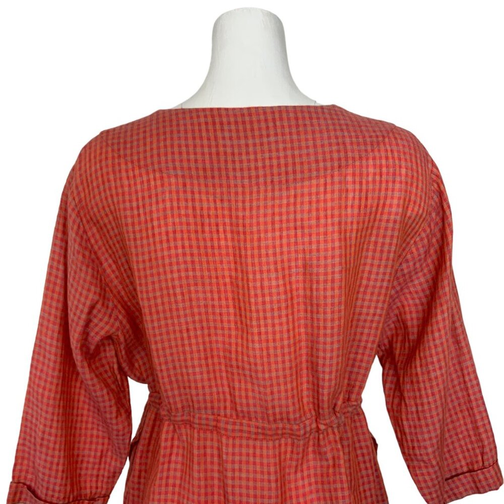 Flax Linen 3/4 sleeve Tunic Blouse - Picture 8 of 13